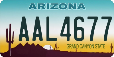 AZ license plate AAL4677