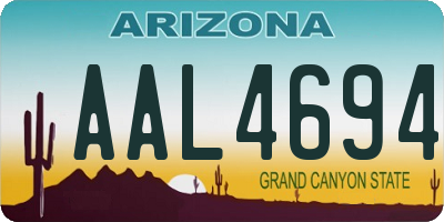 AZ license plate AAL4694