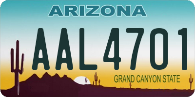 AZ license plate AAL4701