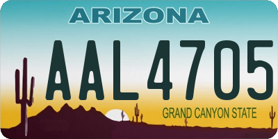 AZ license plate AAL4705