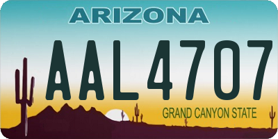 AZ license plate AAL4707