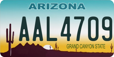 AZ license plate AAL4709