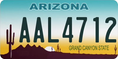 AZ license plate AAL4712