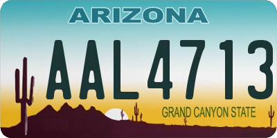 AZ license plate AAL4713