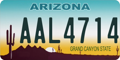 AZ license plate AAL4714