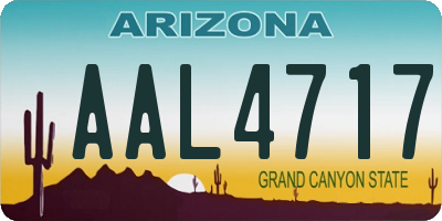 AZ license plate AAL4717