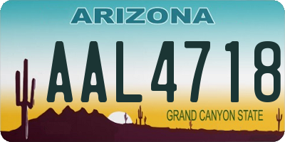 AZ license plate AAL4718