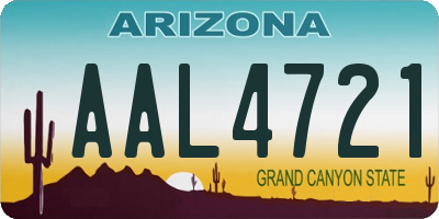 AZ license plate AAL4721