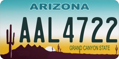 AZ license plate AAL4722