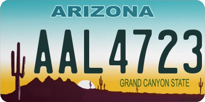 AZ license plate AAL4723