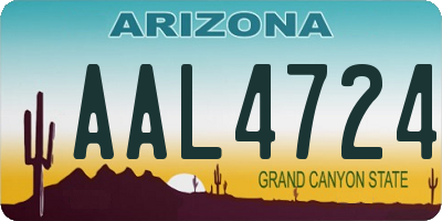 AZ license plate AAL4724