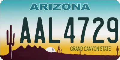 AZ license plate AAL4729