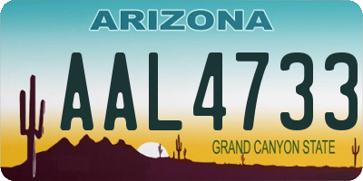 AZ license plate AAL4733