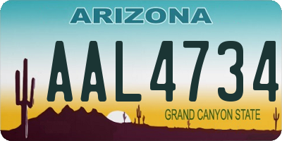 AZ license plate AAL4734