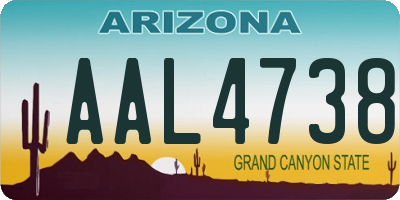 AZ license plate AAL4738