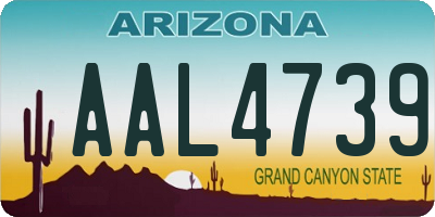 AZ license plate AAL4739