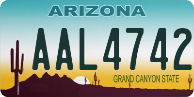 AZ license plate AAL4742