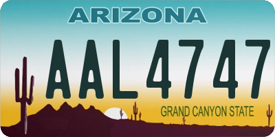 AZ license plate AAL4747