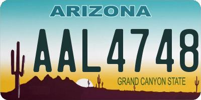 AZ license plate AAL4748