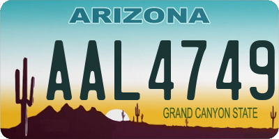 AZ license plate AAL4749