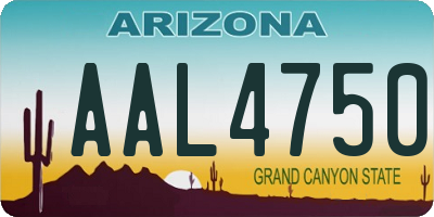 AZ license plate AAL4750