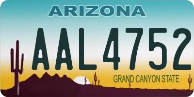 AZ license plate AAL4752