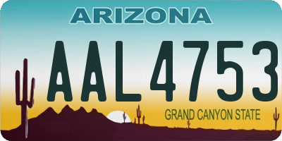 AZ license plate AAL4753