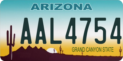 AZ license plate AAL4754