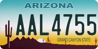 AZ license plate AAL4755