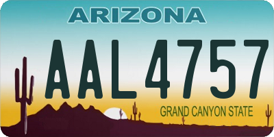 AZ license plate AAL4757