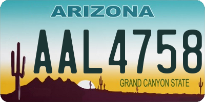 AZ license plate AAL4758