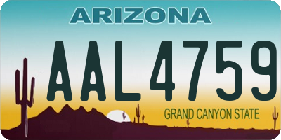 AZ license plate AAL4759