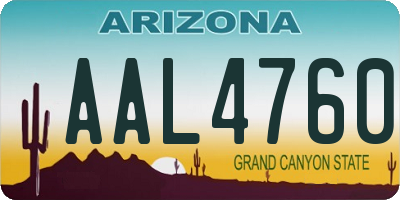 AZ license plate AAL4760