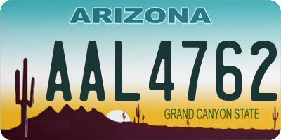 AZ license plate AAL4762