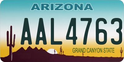 AZ license plate AAL4763