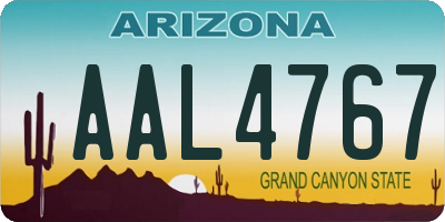 AZ license plate AAL4767