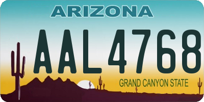 AZ license plate AAL4768