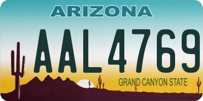 AZ license plate AAL4769