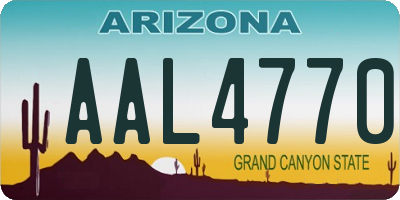 AZ license plate AAL4770