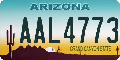 AZ license plate AAL4773