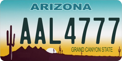 AZ license plate AAL4777