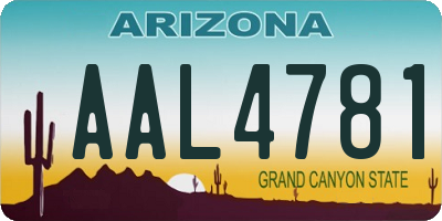 AZ license plate AAL4781