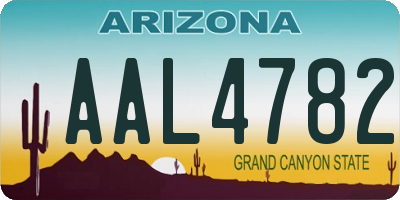 AZ license plate AAL4782