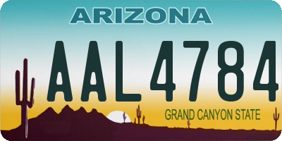 AZ license plate AAL4784