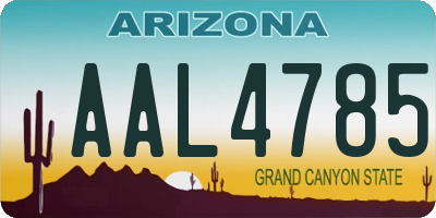 AZ license plate AAL4785