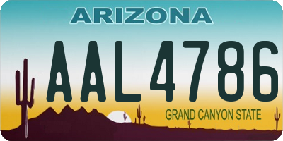 AZ license plate AAL4786