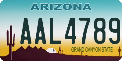 AZ license plate AAL4789