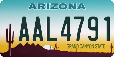 AZ license plate AAL4791