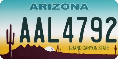 AZ license plate AAL4792