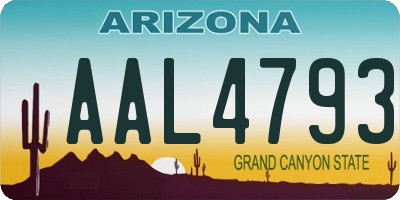 AZ license plate AAL4793